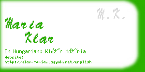 maria klar business card